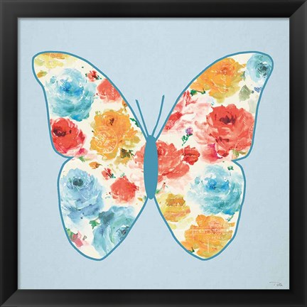 Framed Rose Sorbet VI Blue Print