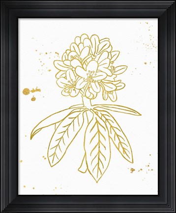 Framed Gold Blooms II Print