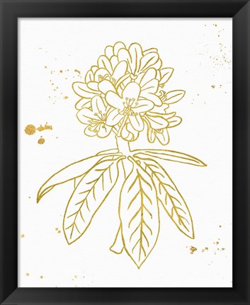 Framed Gold Blooms II Print