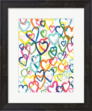 Framed Hearts In Multiples Print