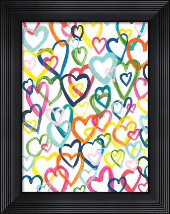 Framed Hearts In Multiples Print
