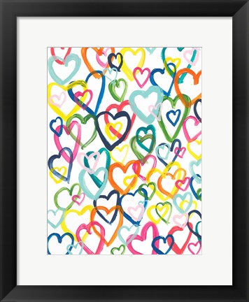 Framed Hearts In Multiples Print