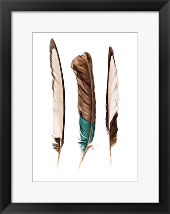 Framed Three Feathers Print