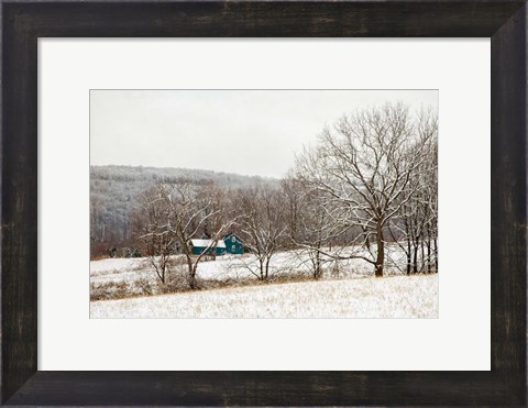 Framed Teal Farmhouse Print