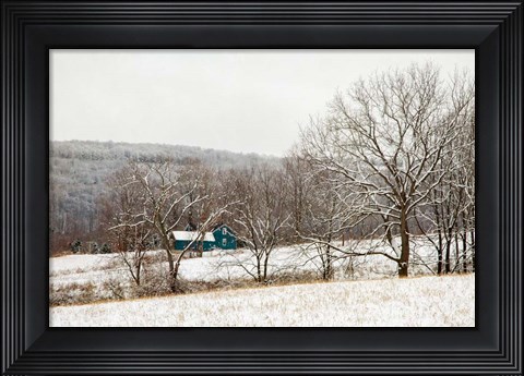 Framed Teal Farmhouse Print