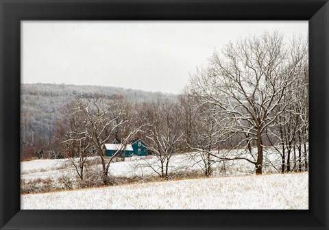 Framed Teal Farmhouse Print