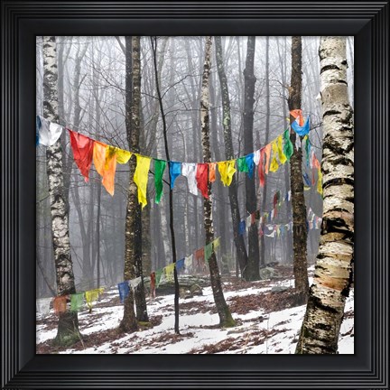 Framed Prayer Flags, Woodstock, NY Print