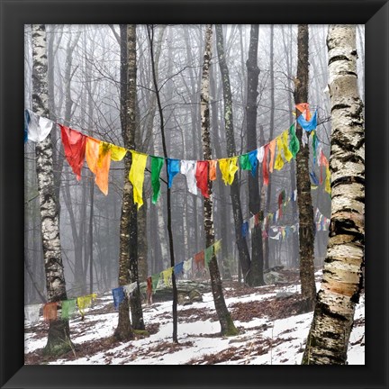 Framed Prayer Flags, Woodstock, NY Print