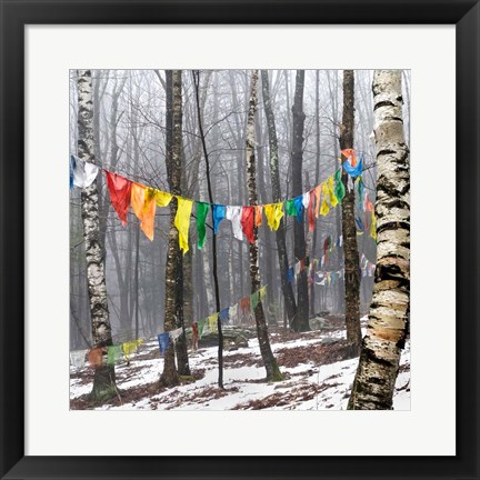 Framed Prayer Flags, Woodstock, NY Print