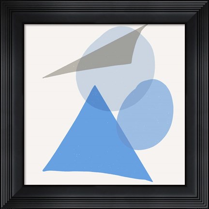 Framed Mindful Blue I Print