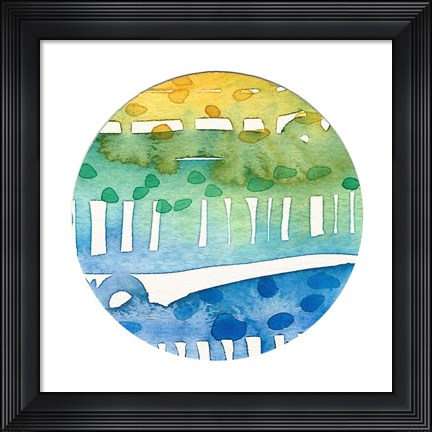 Framed Retro Circle I Print