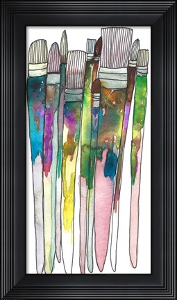 Framed Paint Brushes Print