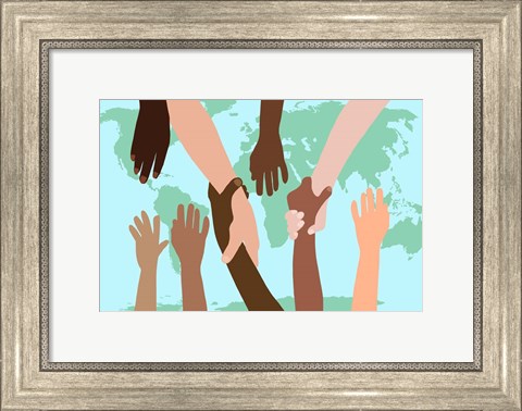 Framed Reaching Out Around The World Print
