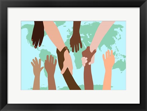 Framed Reaching Out Around The World Print