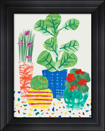 Framed Patio Plants Print