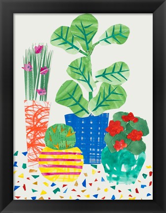 Framed Patio Plants Print