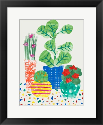 Framed Patio Plants Print