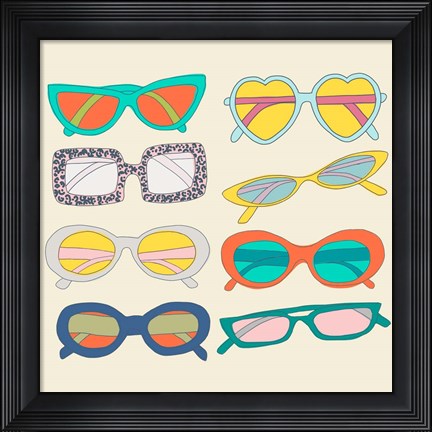Framed Retro Sunglasses Print
