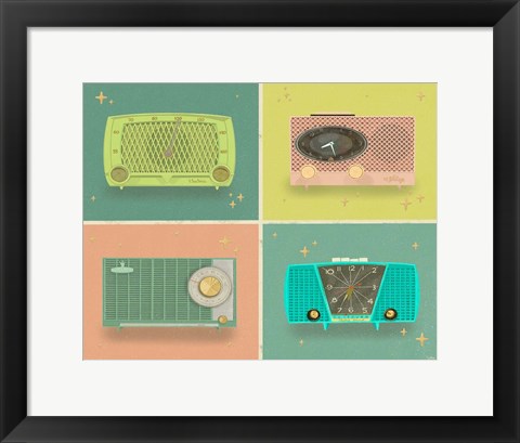 Framed Retro Radios Print