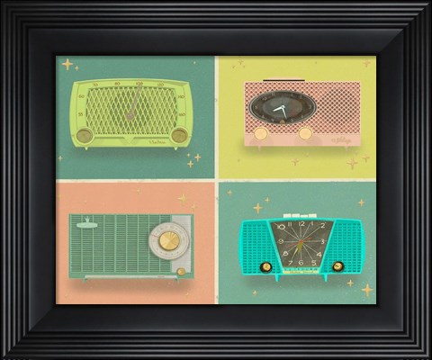 Framed Retro Radios Print