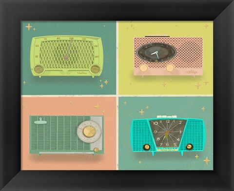 Framed Retro Radios Print