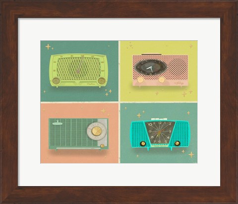 Framed Retro Radios Print