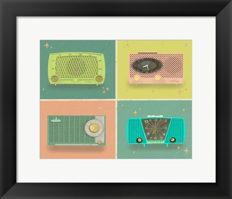 Framed Retro Radios Print