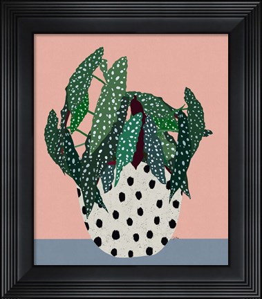 Framed Plant in Dotted Pot Print