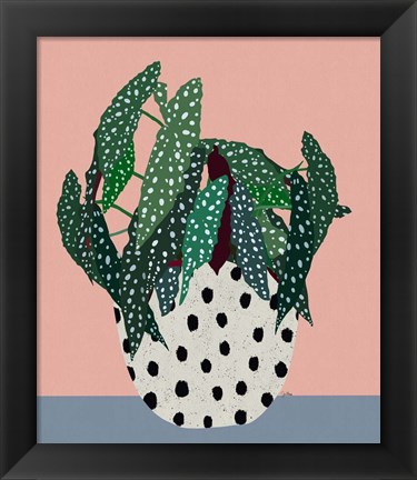 Framed Plant in Dotted Pot Print