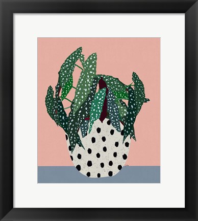 Framed Plant in Dotted Pot Print