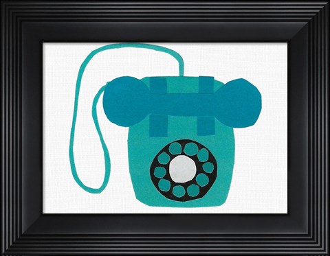 Framed Retro Telephone I Print