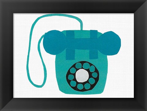 Framed Retro Telephone I Print