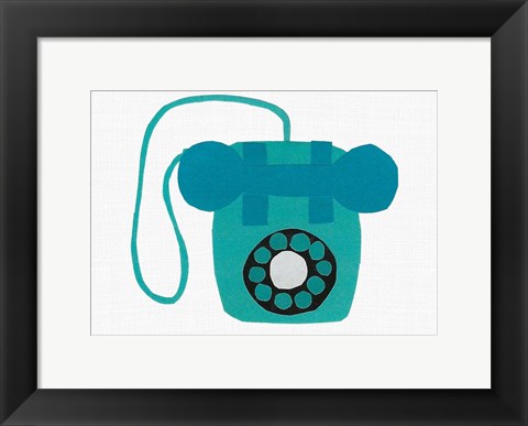 Framed Retro Telephone I Print