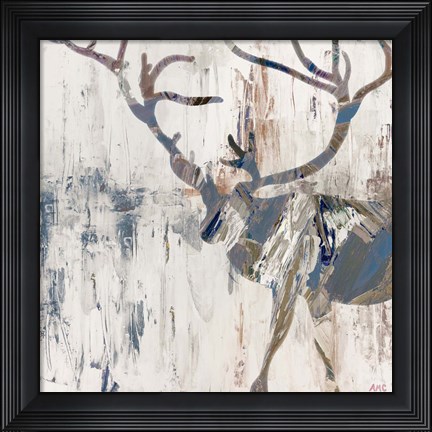Framed Neutral Rhizome Deer Print
