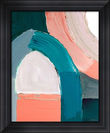 Framed Dark Pastel Roundabout I Print