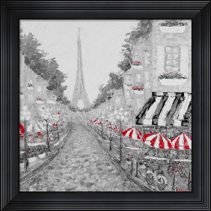 Framed Splash Of Red In Paris I Print