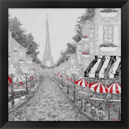 Framed Splash Of Red In Paris I Print