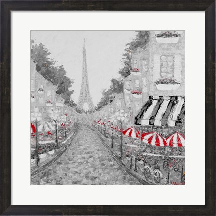 Framed Splash Of Red In Paris I Print
