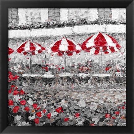 Framed Splash Of Red In Paris II Print