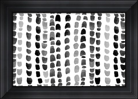 Framed Black and White Raindrops Print