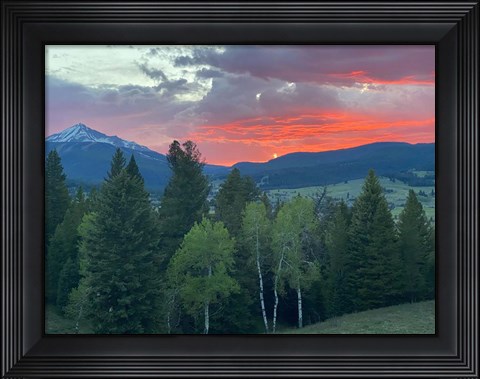 Framed Sunset View From The Cabin Print