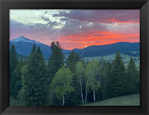 Framed Sunset View From The Cabin Print