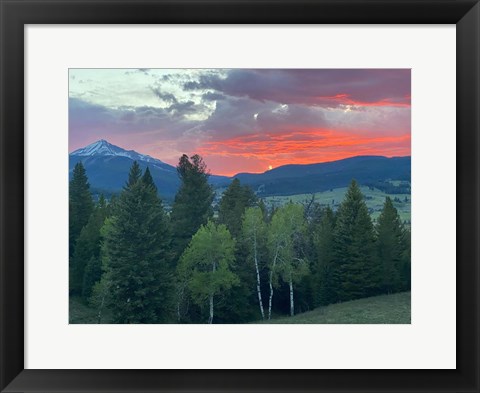 Framed Sunset View From The Cabin Print