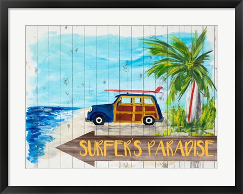 Framed Surfer&#39;s Paradise Print