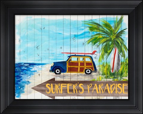 Framed Surfer&#39;s Paradise Print