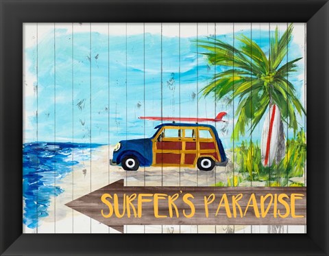 Framed Surfer&#39;s Paradise Print