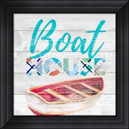 Framed Boat House Print