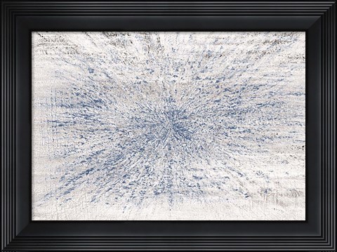 Framed Burst Of Blue Ink Print