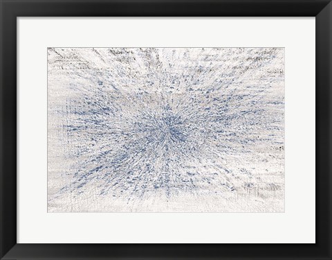 Framed Burst Of Blue Ink Print