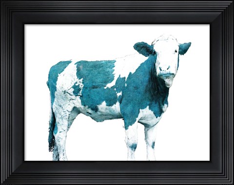 Framed Blue Swiss Cow Print